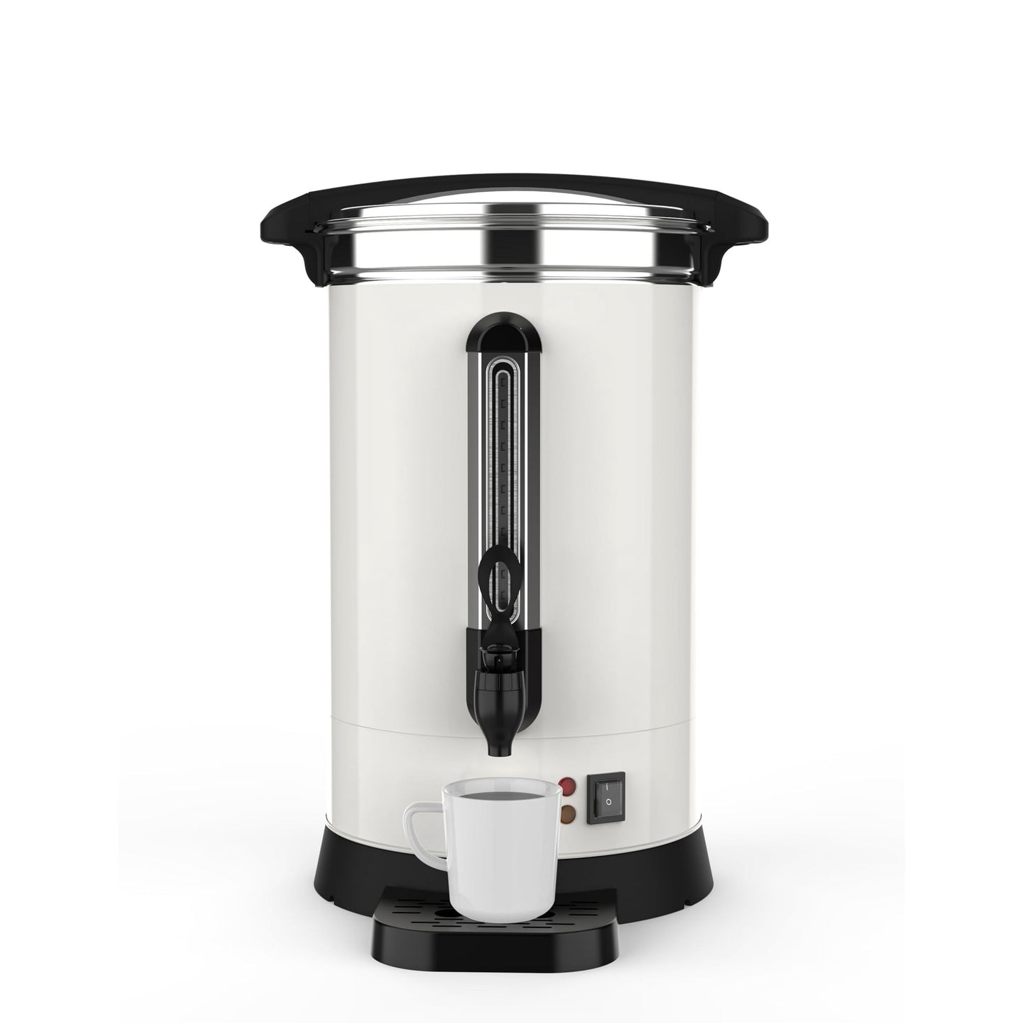 Garvee 100-Cup Commercial Coffee Urn, Hot Water Dispenser, 14L /3.8 Gal, White