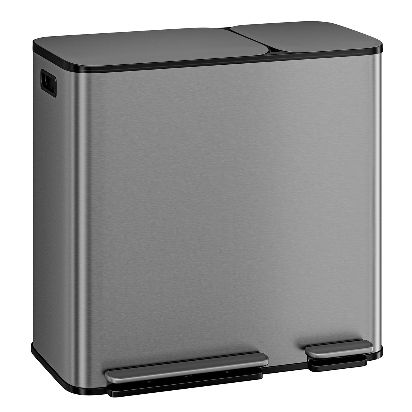 Garvee 13.2+5.3 Gallon Large Stainless Steel Dual Compartment Step-on Kitchen Trash Can