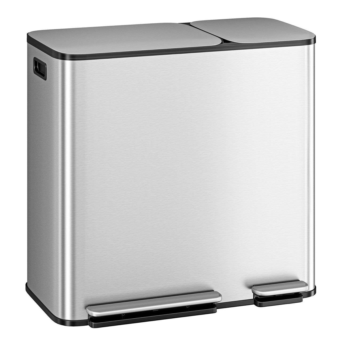 Garvee 13.2+5.3 Gallon Large Stainless Steel Dual Compartment Step-on Kitchen Trash Can