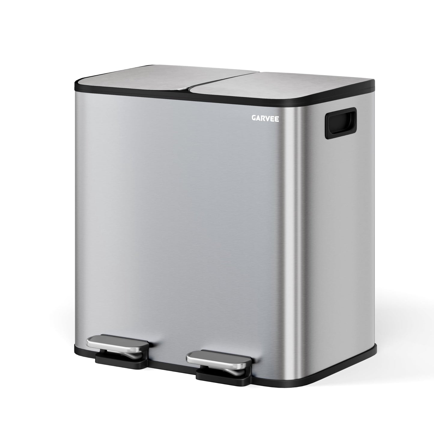 Garvee 2 x 4 Gallon Stainless Steel Double Trash Can and Recycling Bins for Kitchen