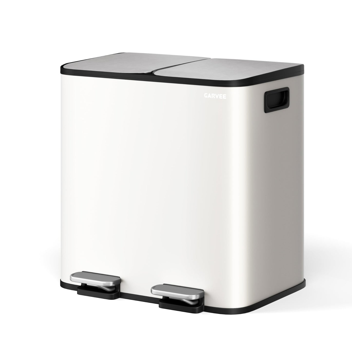 Garvee 2 x 4 Gallon Stainless Steel Double Trash Can and Recycling Bins for Kitchen