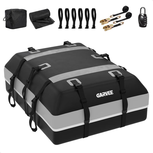 Garvee Car Rooftop Cargo Carrier Bag with Safety Hooks, Anti-Slip Mat, Lock for Cars & SUVs