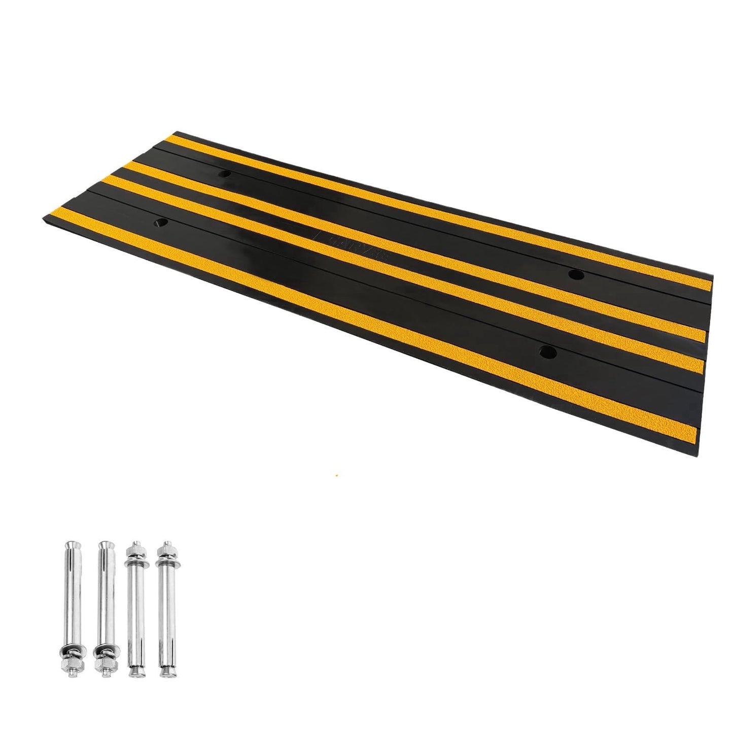Garvee 48" Heavy Duty Rubber Curb Ramp, Low Profile Threshold Ramp, 2.6 inch Rise, Black