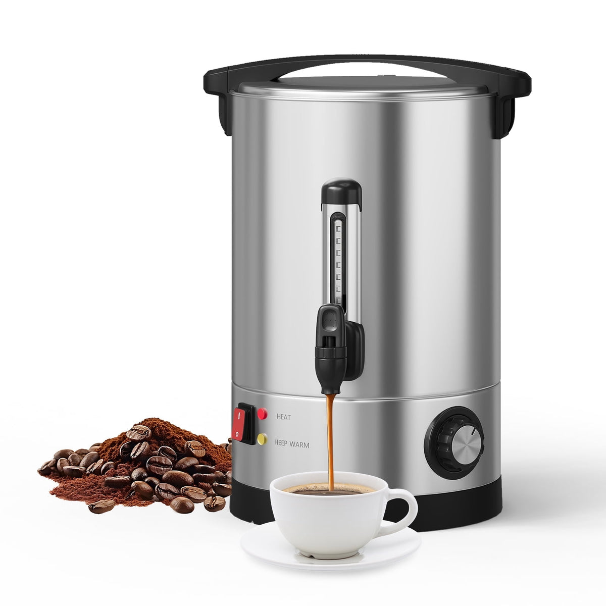 Garvee Stainless Steel Brew Commercial Coffee Urn, Hot Water Dispenser, Silver