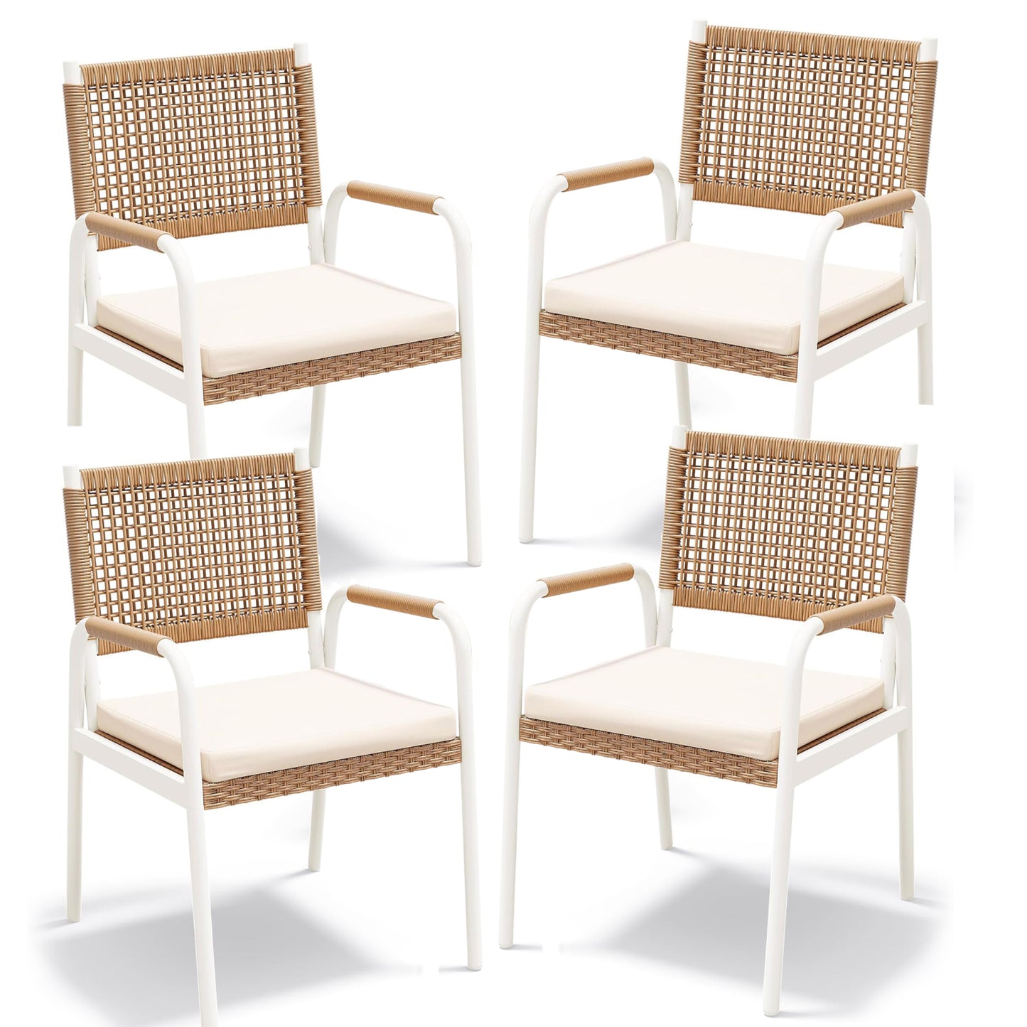 Riedhoff Outdoor Patio Dining Chair Set of 4, with 1.18" Cushions and Armrest