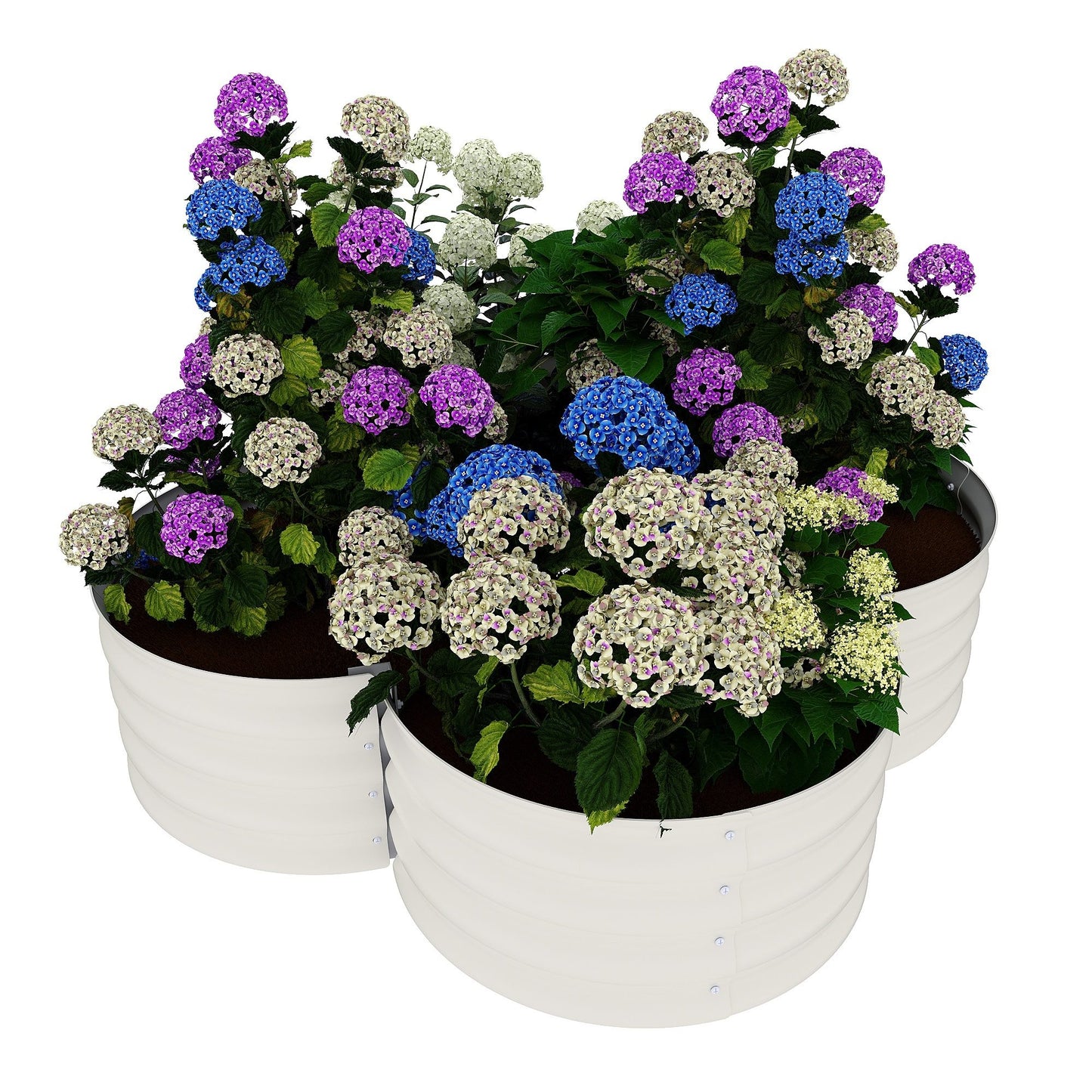 WildBreak Outdoor Raised Garden Bed Kits, Petal Shape, Metal Planter Box 47.6 x 47.6 x 11.8"