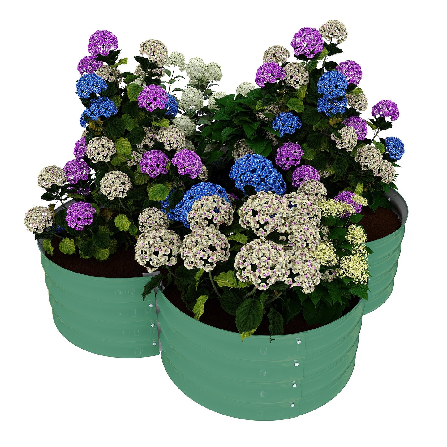 WildBreak Outdoor Raised Garden Bed Kits, Petal Shape, Metal Planter Box 47.6 x 47.6 x 11.8"