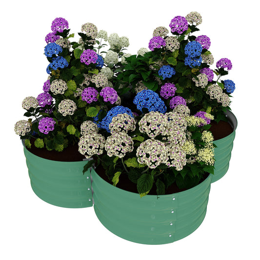 WildBreak Outdoor Raised Garden Bed Kits, Petal Shape, Metal Planter Box 47.6 x 47.6 x 11.8"