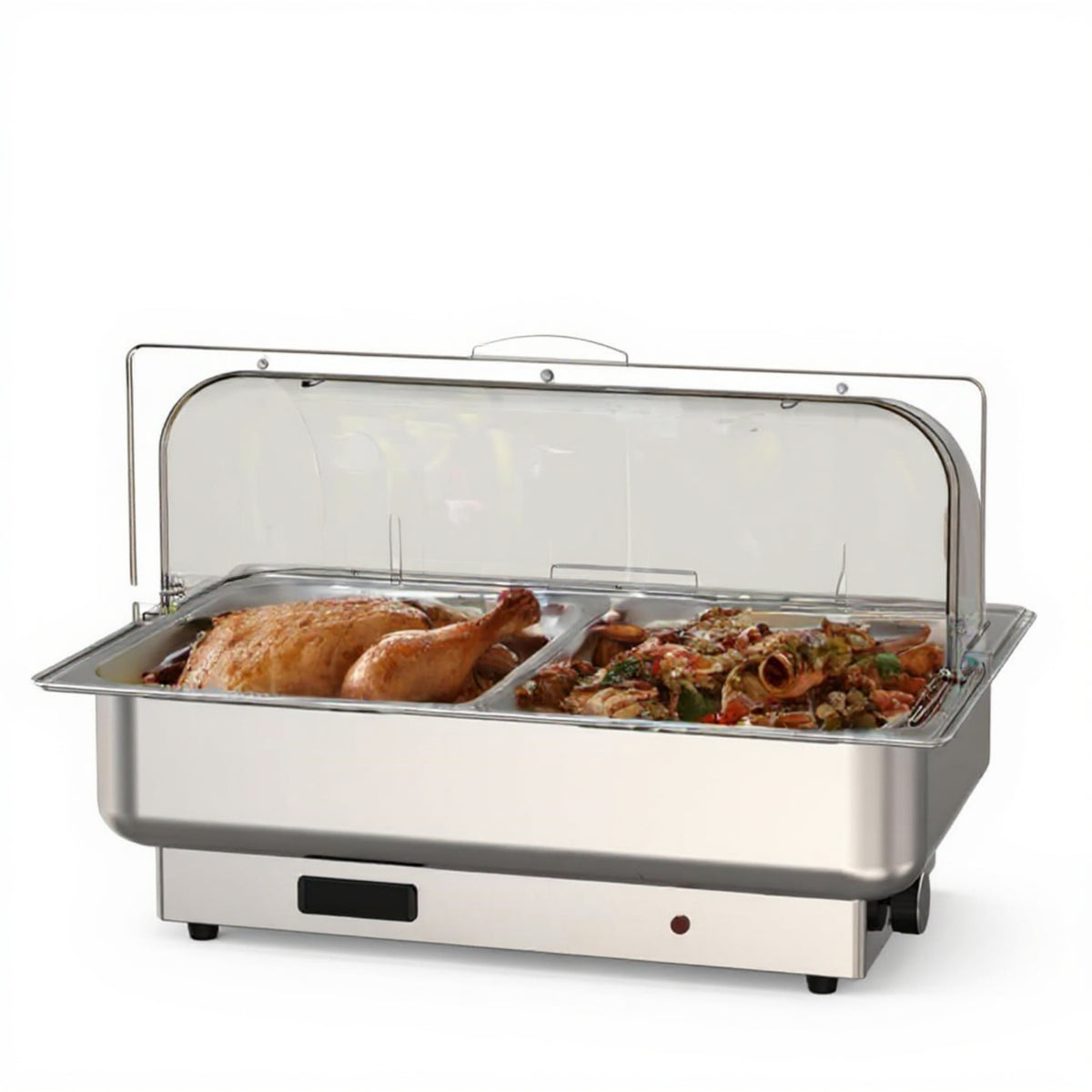 Garvee 9 QT Electric Chafing Dish with Lid, Silver