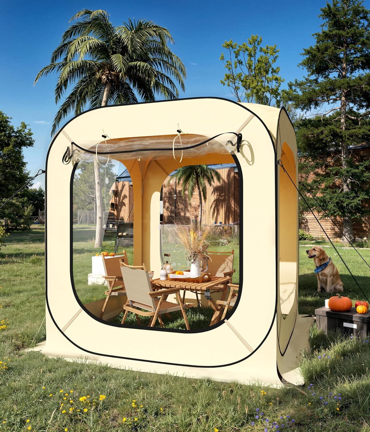 Garvee Pop up Sports Tent, All Weather, Beige