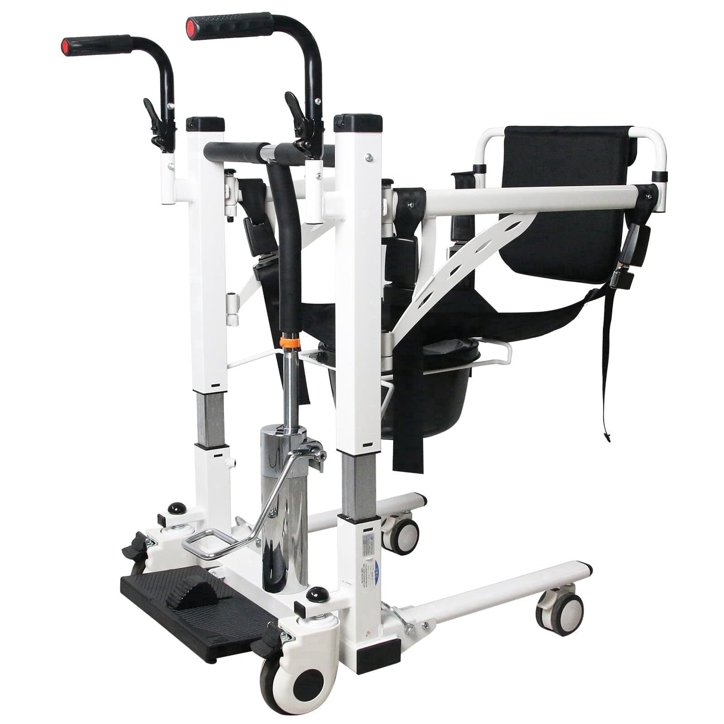 Goldensoil Hydraulic Patient Lift Chair, with 2 Cushions, 220 lb Capacity, White