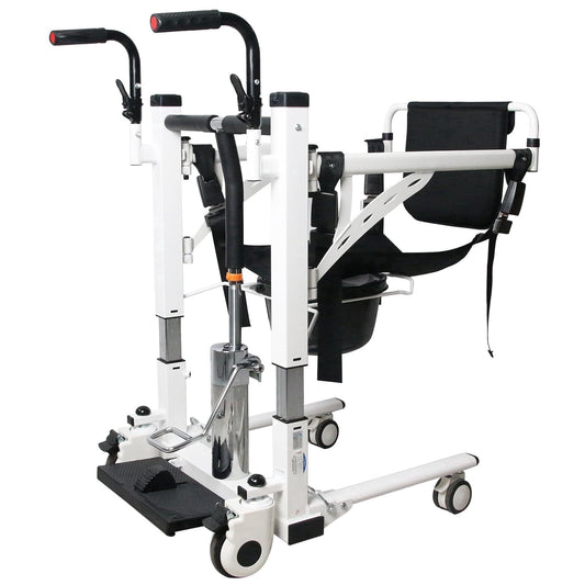 Goldensoil Hydraulic Patient Lift Chair, with 2 Cushions, 220 lb Capacity, White