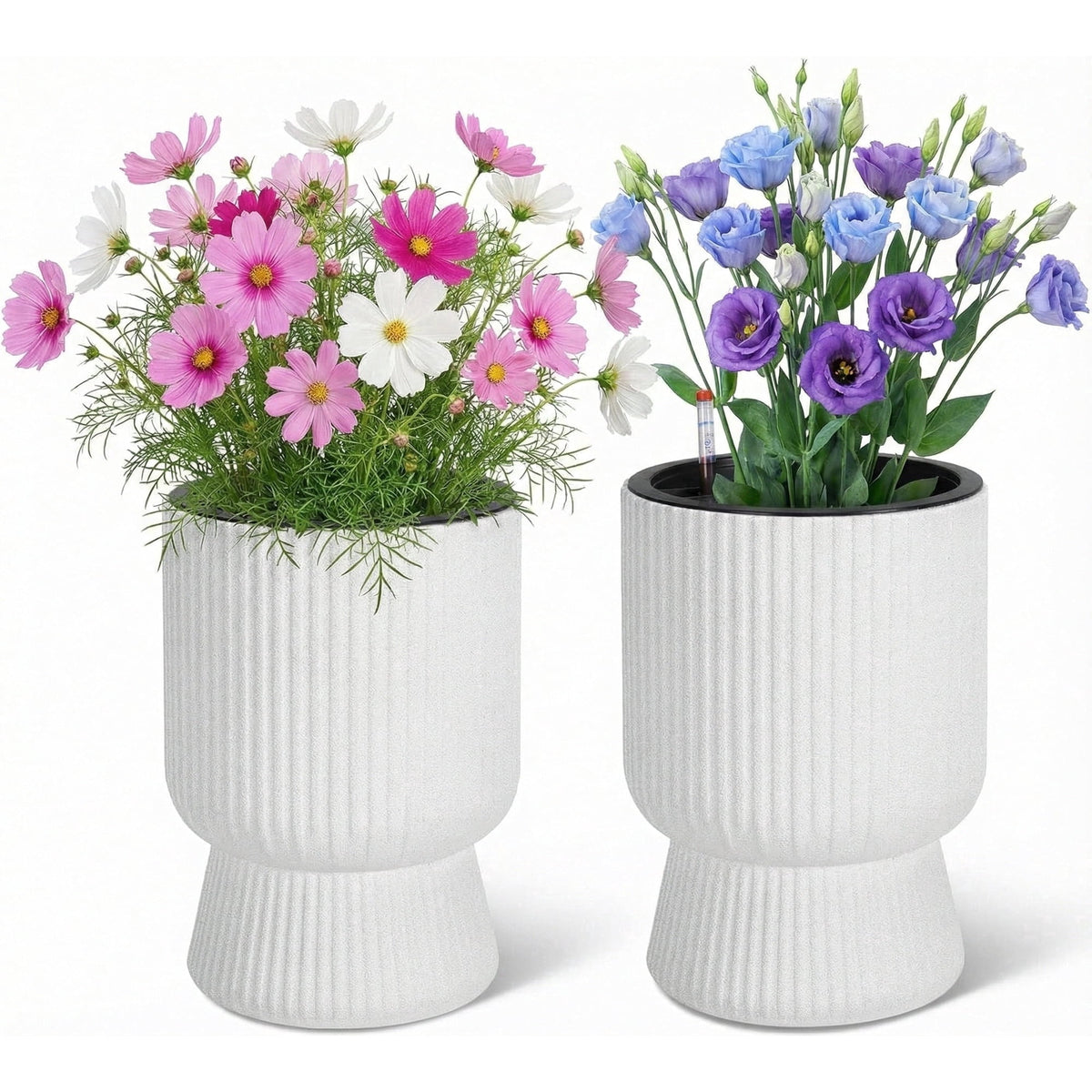 Riedhoff 14.2" Planters Pots Set of 2, with Inner Bucket & Water Level Monitor