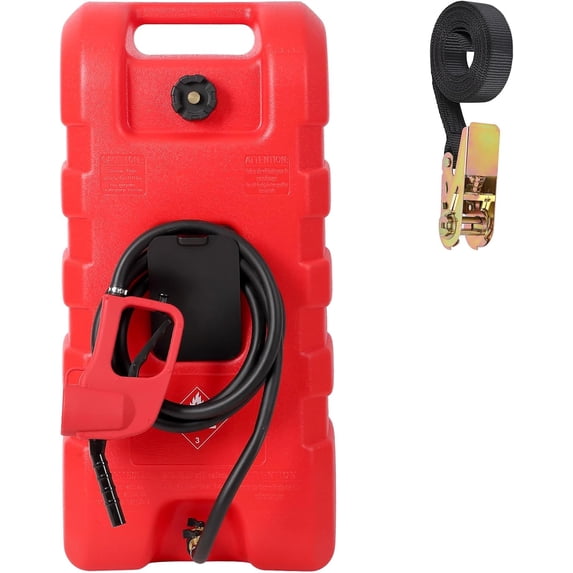 Riedhoff 15.06 Gallon Portable Gas Can, Fluid Transfer Siphon Pump & 10' Delivery Hose