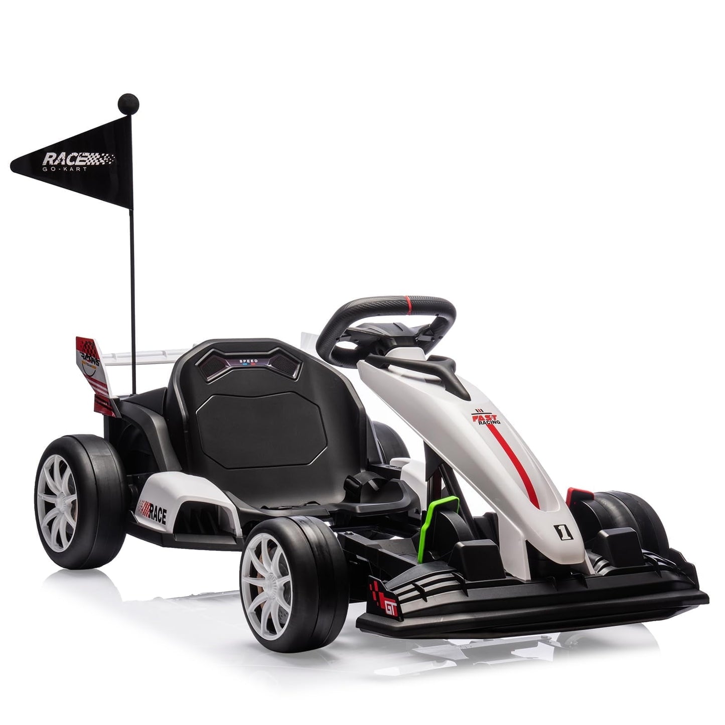 Goldensoil Electric Go Kart, 24V Ride On Toy Drifting Car, Height Range Adjustment 51"to75"