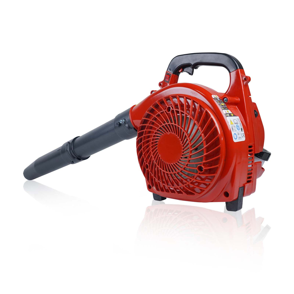 Riedhoff Handheld Gas Leaf Blower 28 CC, 1.1 HP, 490 CFM, 180 mph, for Lawn Care, Red