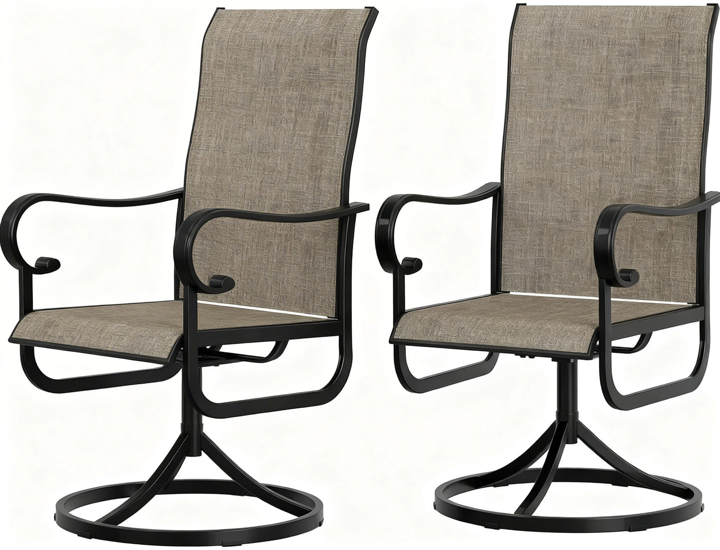 Riedhoff Patio Swivel Chairs Set of 2, with High Back, 23 x 20 x 40"