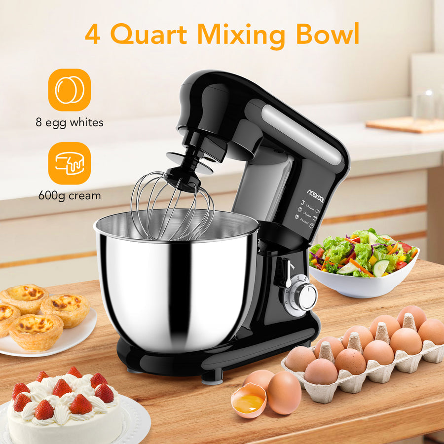ACEKOOL Stand Mixer MC3 4QT 6 Speeds Tilt-Head Small Food Mixers UK Plug