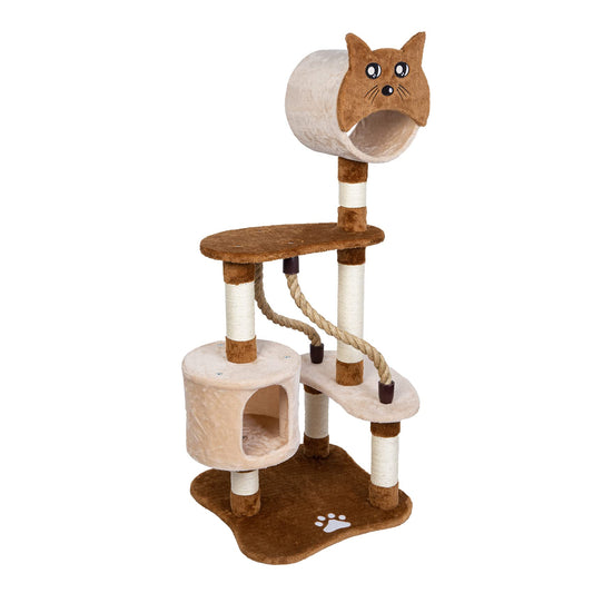 ASYPETS Cat Activity Tree 50¡±Multi-Level Wooden Pet Furniture
