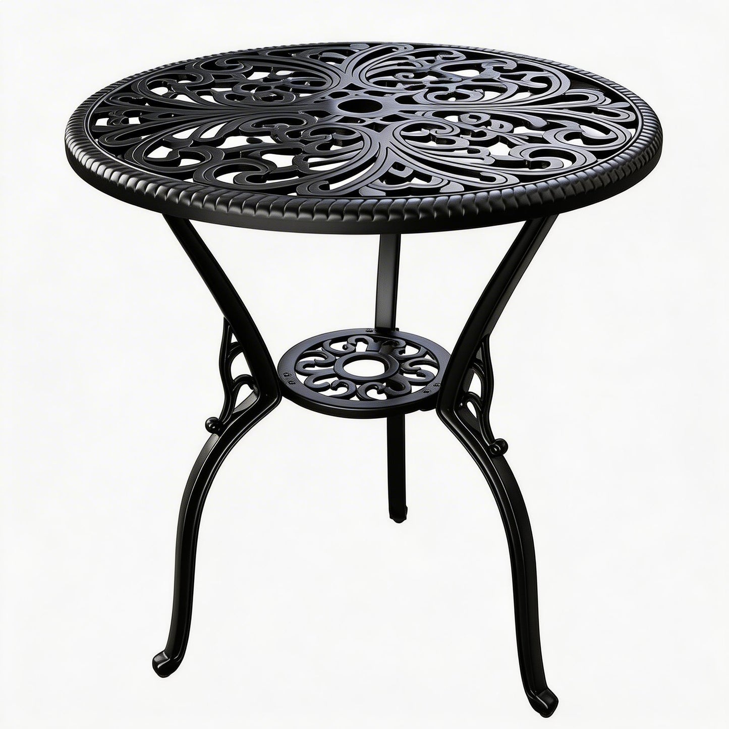 Riedhoff Outdoor Patio Dining Table with 1.85 inch Umbrella Hole, 23.2 x 23.2 x 26", Cast Aluminum