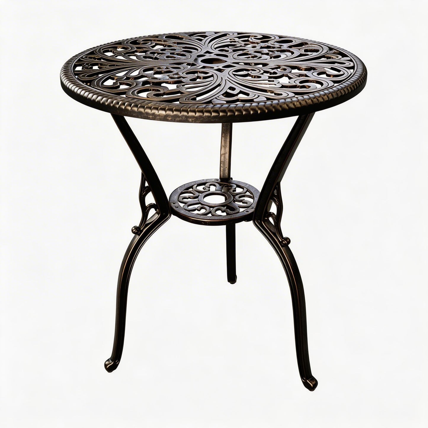 Riedhoff Outdoor Patio Dining Table with 1.85 inch Umbrella Hole, 23.2 x 23.2 x 26", Cast Aluminum