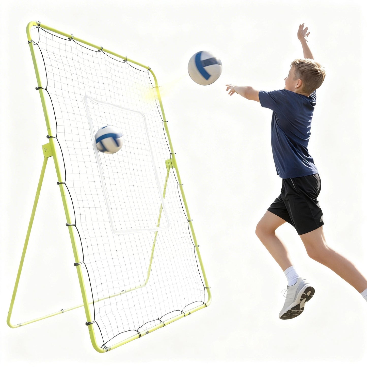 Riedhoff Volleyball Rebounder Net 7 x 4 ft, Large Training Bounce Back Net