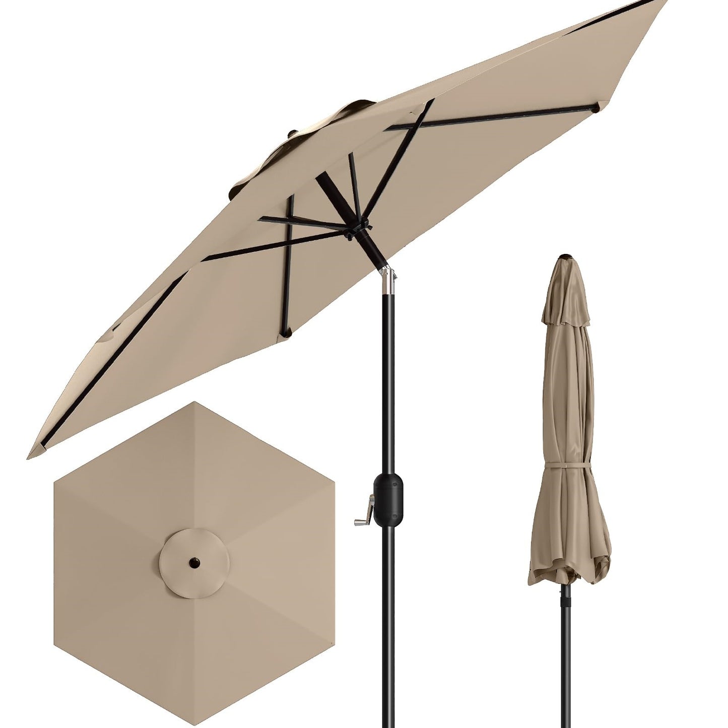 Garvee Outdoor Octagon Patio Umbrella, 8.69 x 8.69 x 7.87 ft, 8 Sturdy Ribs