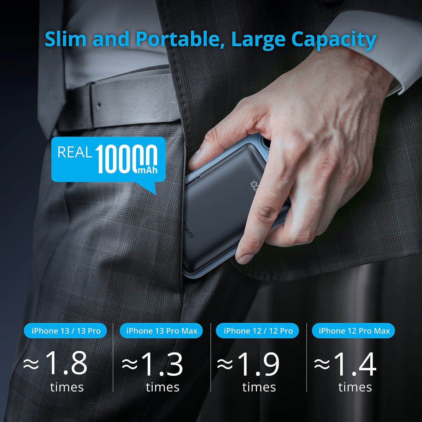 WHIZMAX Wireless Portable Charger Magnetic Power Bank 10000mAh