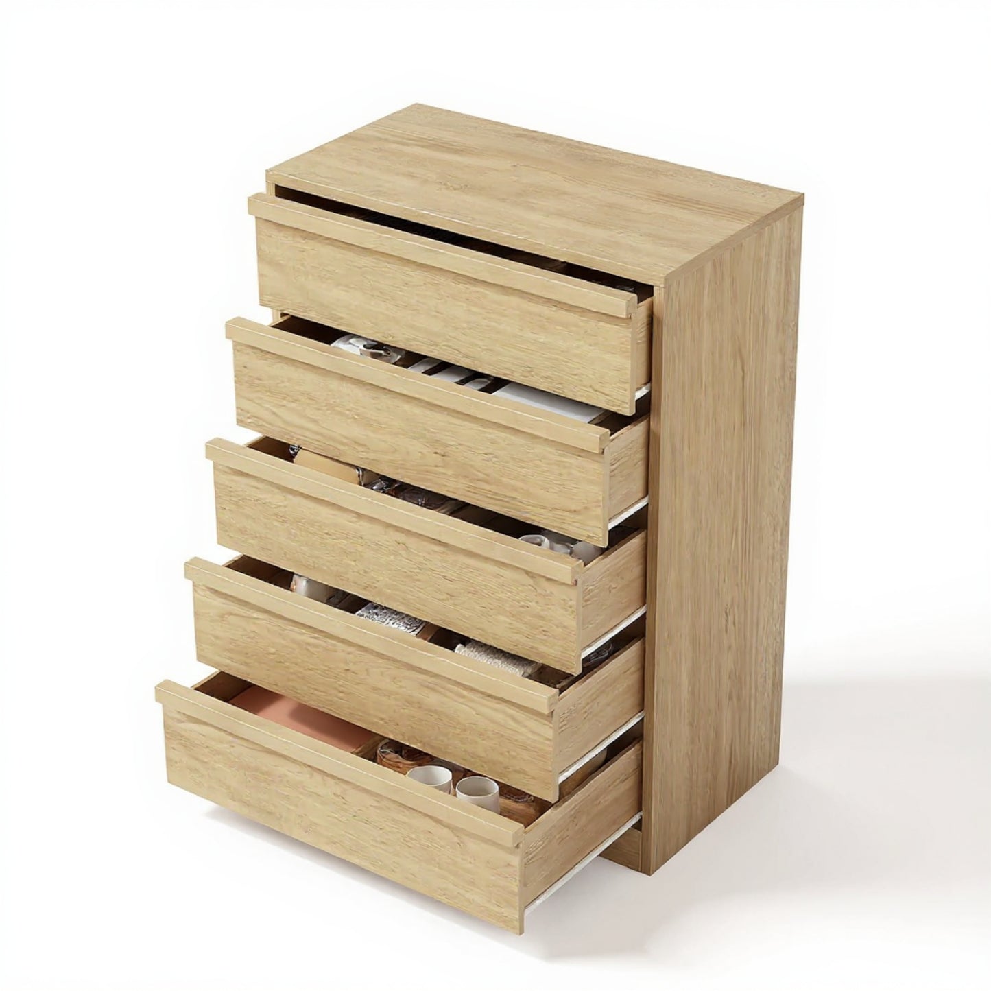 Garvee Vertical Chest of Drawers with 5 Drawers, 29.5 x 15.9 x 43.3"