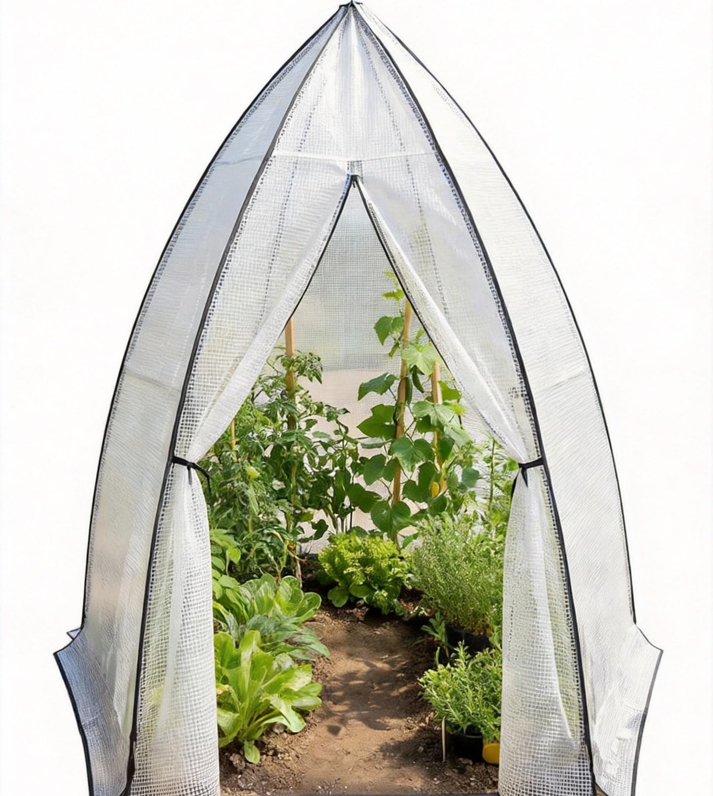 Garvee Mini Portable Greenhouse 54 x 54 x 71 inch, PE Cover with Roll-Up Zipper Door