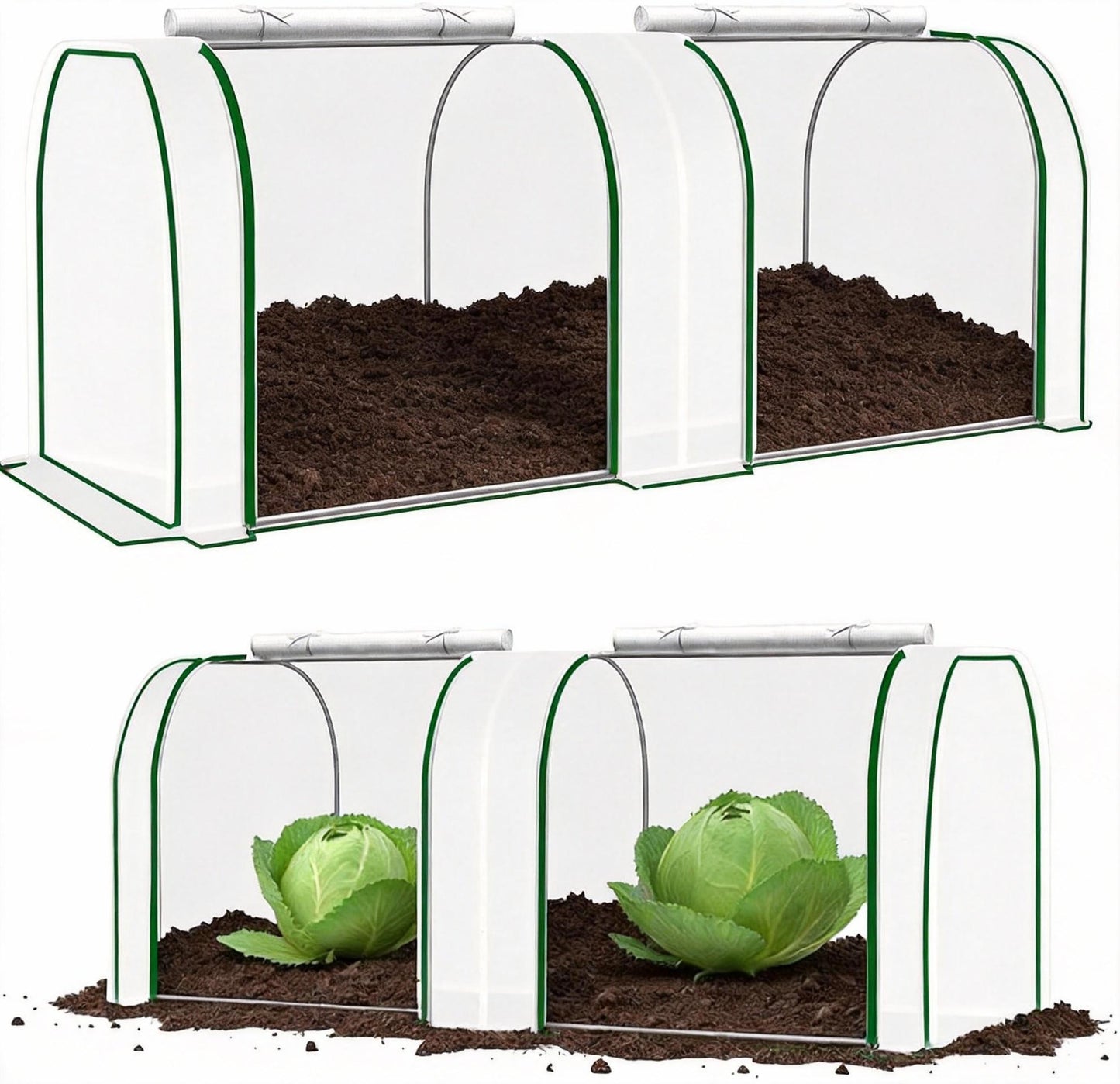 Garvee Mini Greenhouse 116.93 x 39.37 x 31.5 inch, PE Cover with Roll-up Zipper Door
