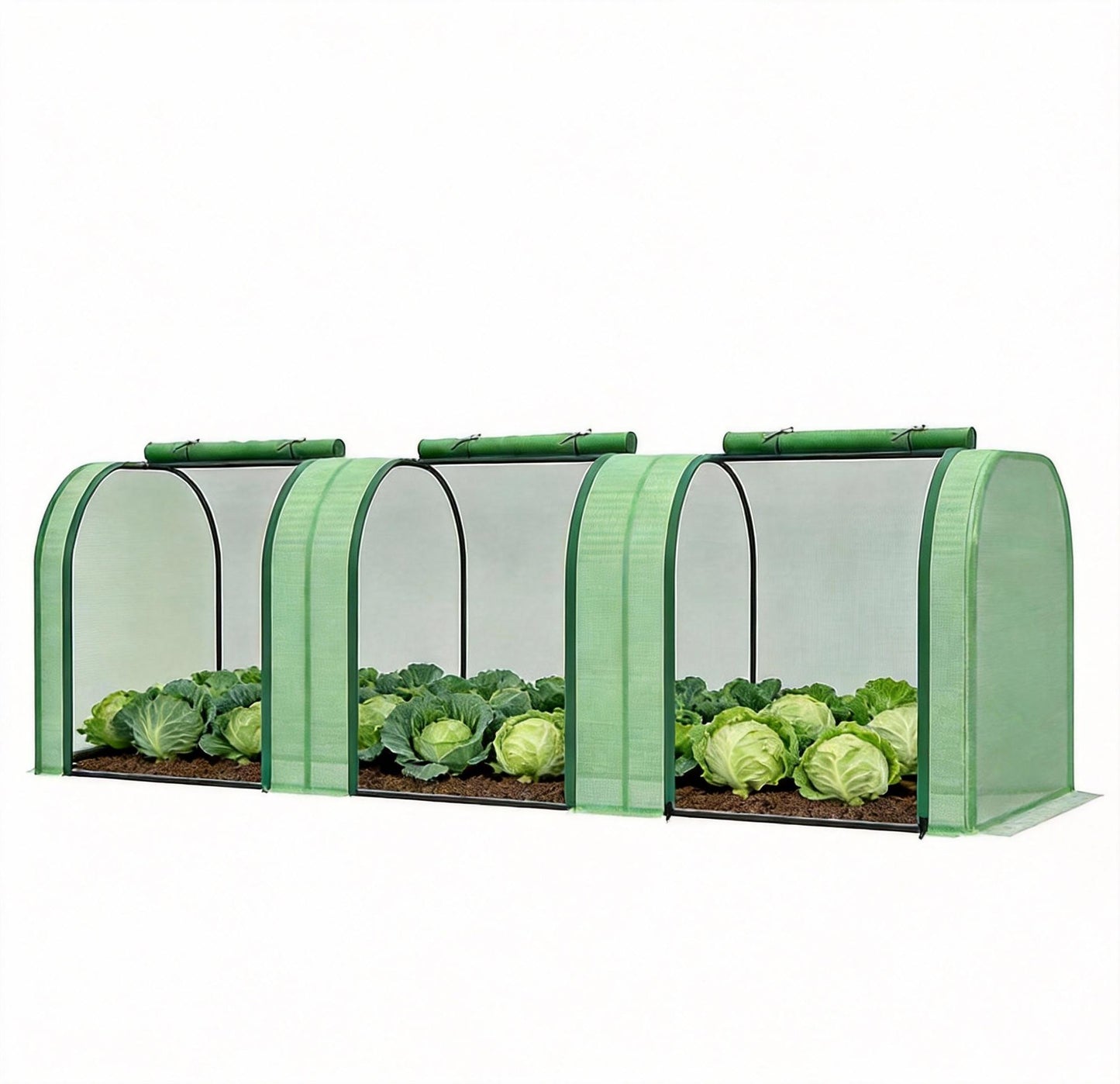 Garvee Mini Greenhouse 116.93 x 39.37 x 31.5 inch, PE Cover with Roll-up Zipper Door