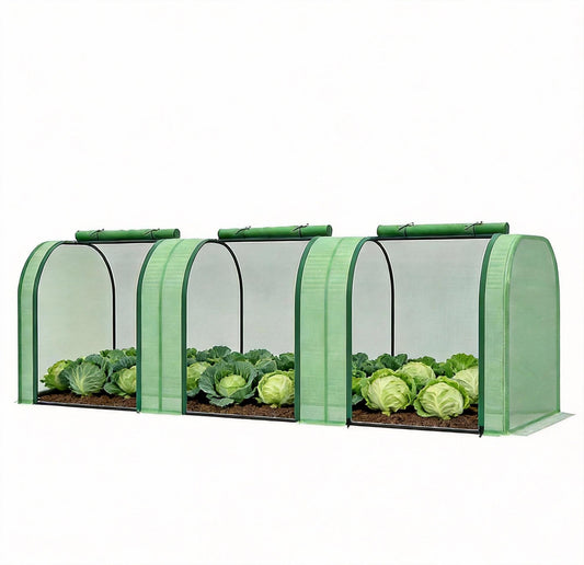 Garvee Mini Greenhouse 116.93 x 39.37 x 31.5 inch, PE Cover with Roll-up Zipper Door