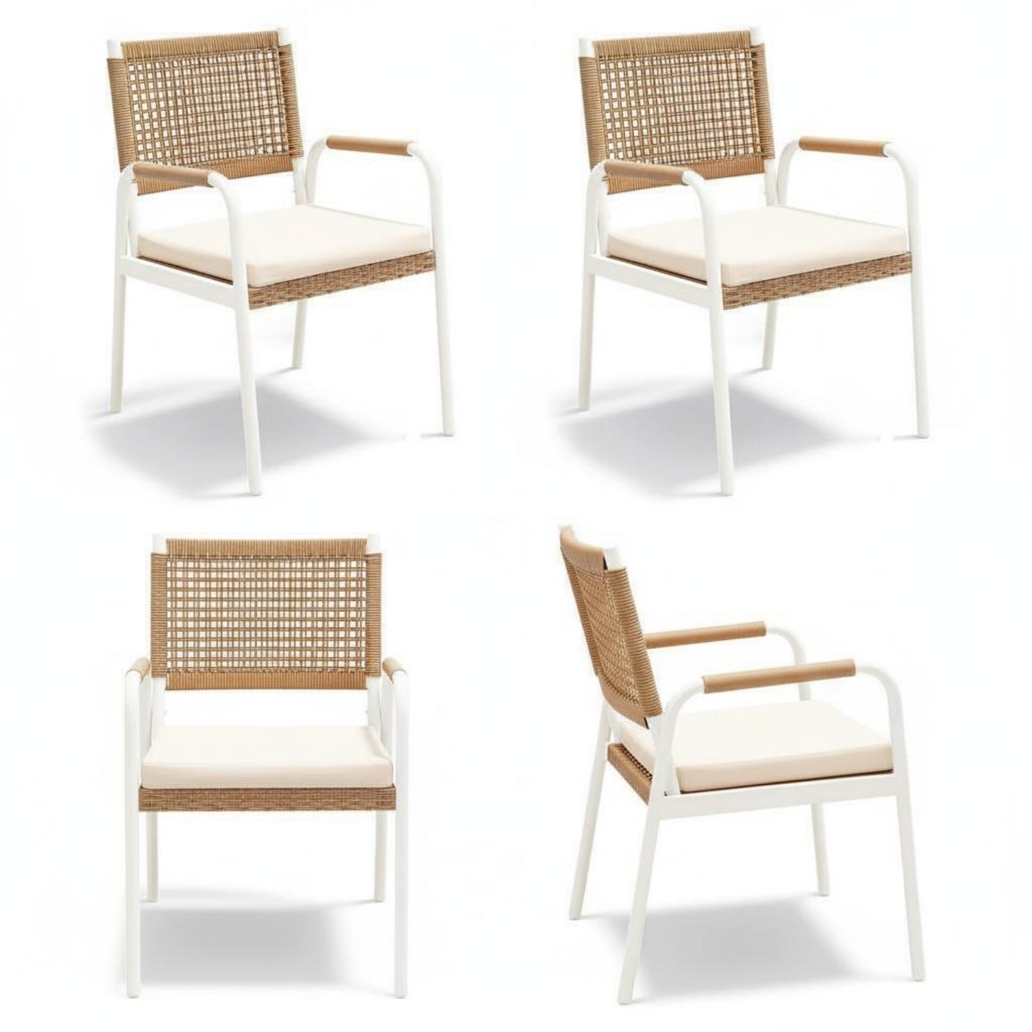 Riedhoff Outdoor Patio Dining Chair Set, with 1.18" Cushions and Armrest