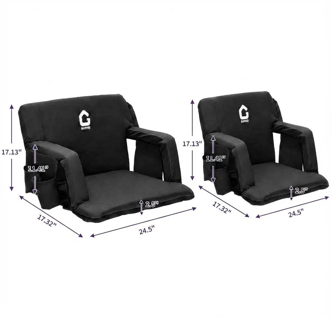Riedhoff 6 Position Adjustable Stadium Bleacher Seats, 2 Count
