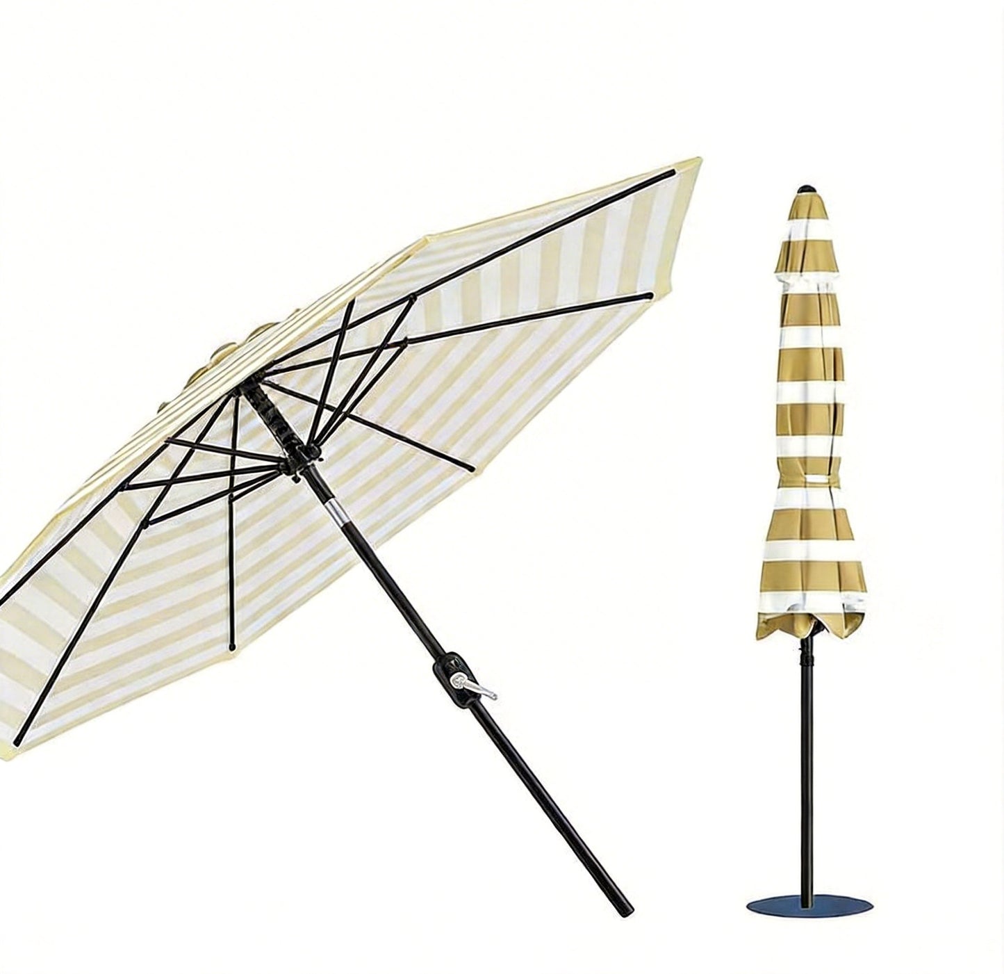 Garvee 9 ft Patio Table Umbrella, 8 Ribs, Crank Lift & Push Button Tilt