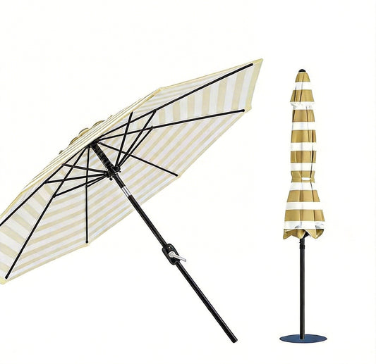 Garvee 9 ft Patio Table Umbrella, 8 Ribs, Crank Lift & Push Button Tilt