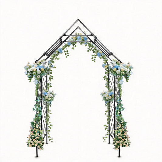Riedhoff Garden Arch Arbor Trellis 7.87 x 3.93 x 1.3 ft for Climbing Plants, Wedding Arch, Black
