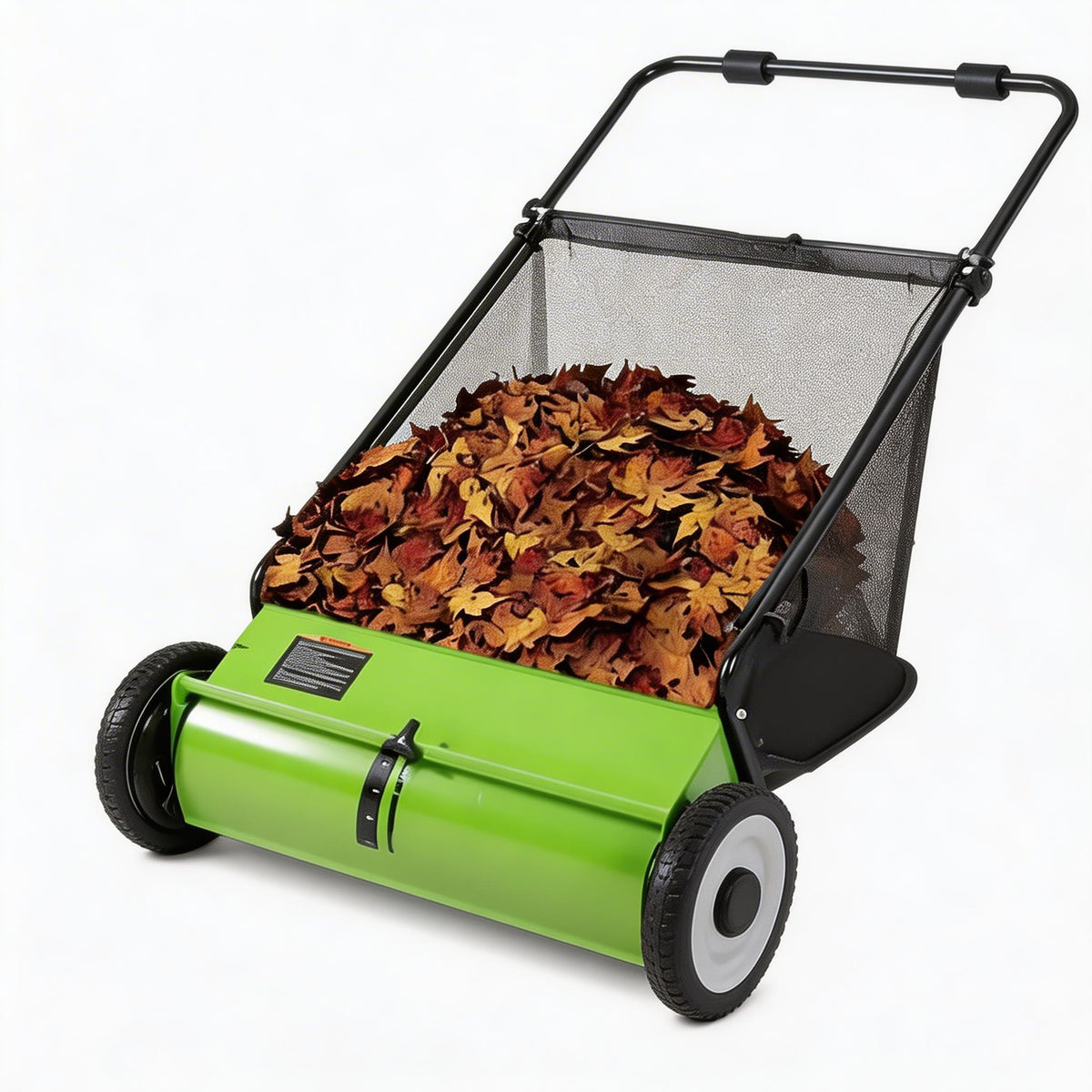 Riedhoff 26" Push Lawn Sweeper,4 Spinning Brushes, 7 Cu. Ft Capacity Collection Bag, Adjustable Height