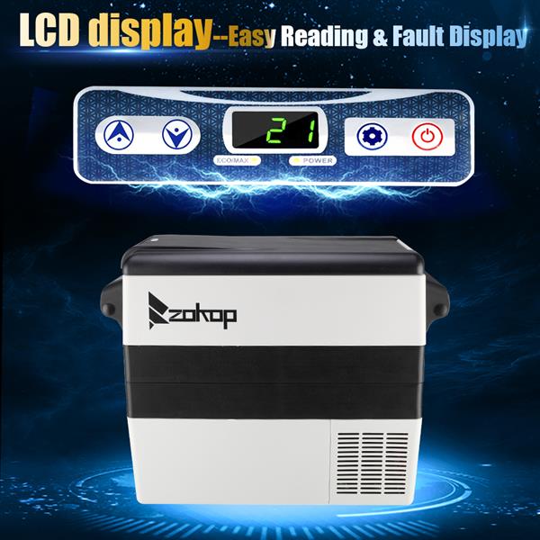 ZOKOP BCD52 52L Car Refrigerator Compressor Key Display