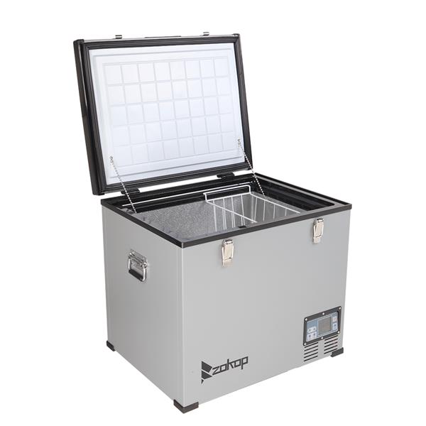 ZOKOP BCD60 60L Compressor Key Display Car Refrigerator Cold Rolled Gray