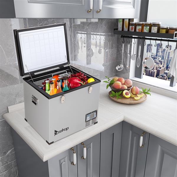 ZOKOP BCD60 60L Compressor Key Display Car Refrigerator Cold Rolled Gray