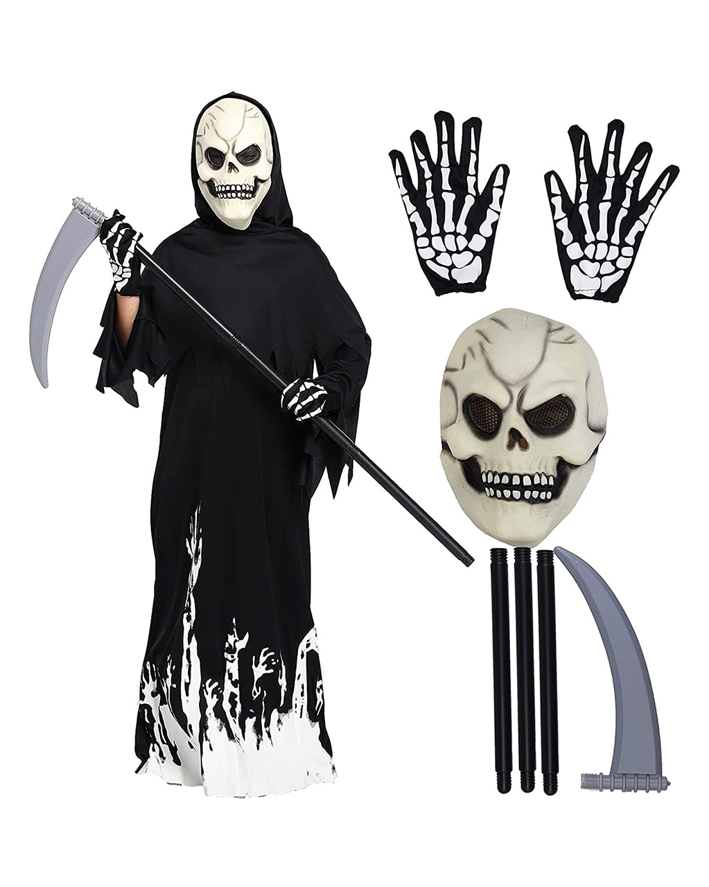 ThinkMax® Halloween Grim Reaper Scary Costume Set