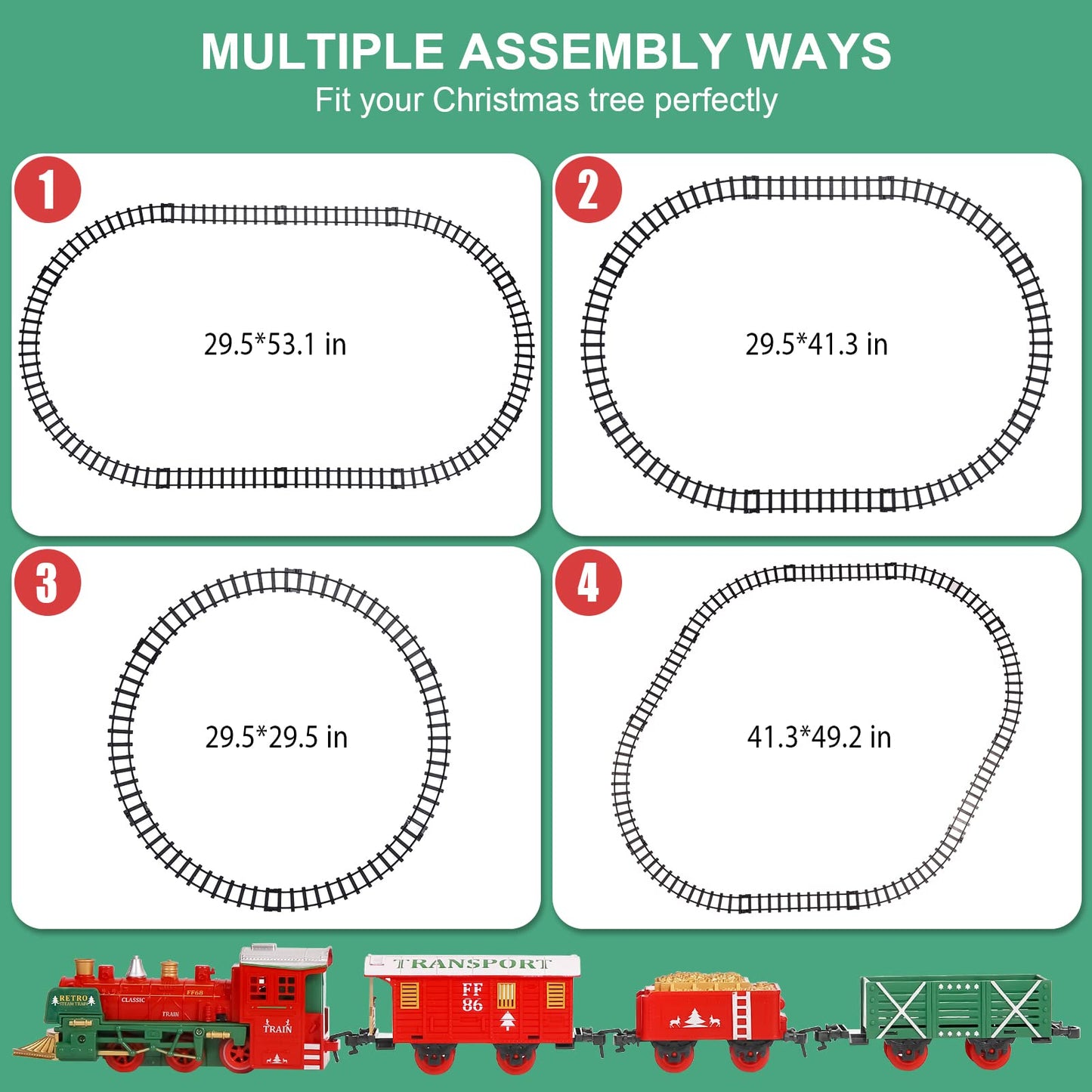 ThinkMax® Christmas Electric Train Playset with 3D Puzzles
