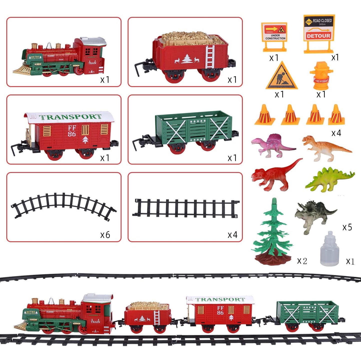 Twister.CK Christmas Train Track Playset