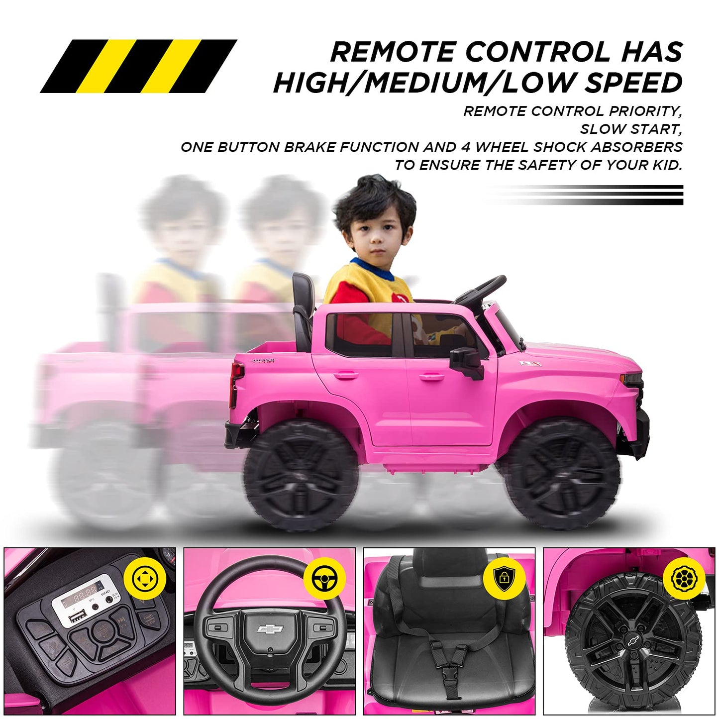 RCtown® 12V Ride On Car Licensed Chevrolet Silverado GMC