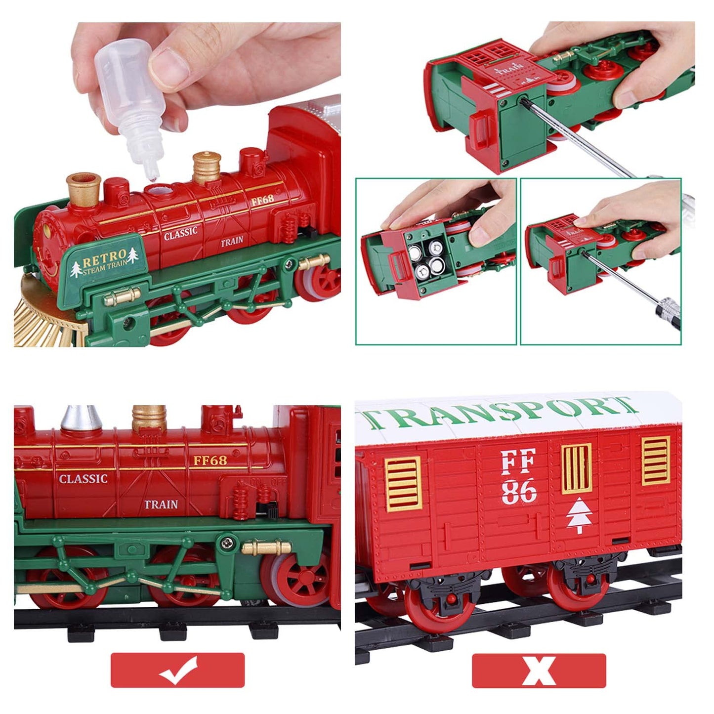 Twister.CK Christmas Train Track Playset