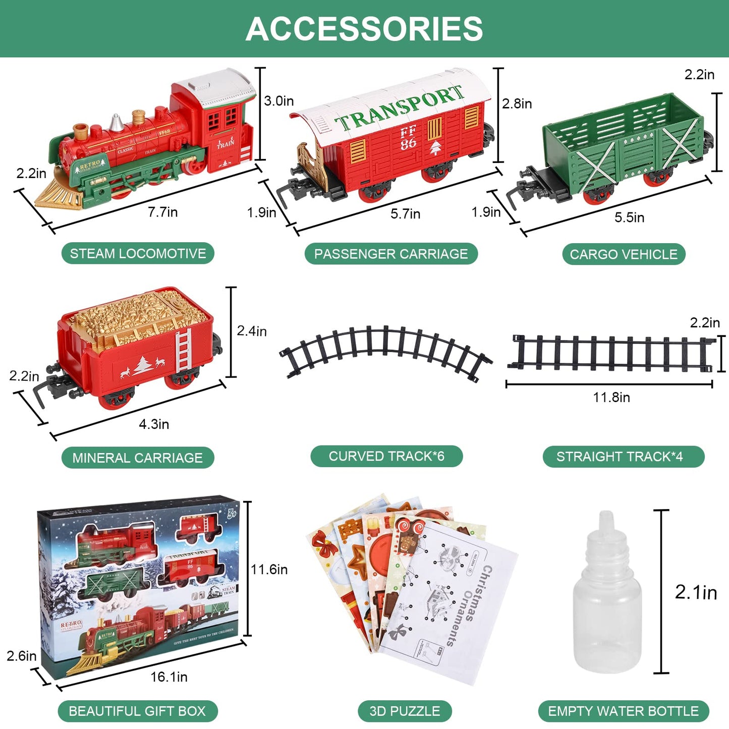 ThinkMax® Christmas Electric Train Playset with 3D Puzzles
