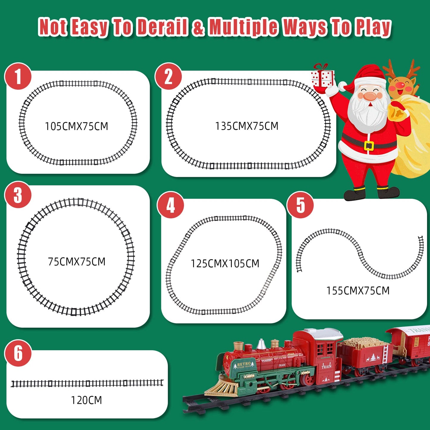 Twister.CK Christmas Train Track Playset