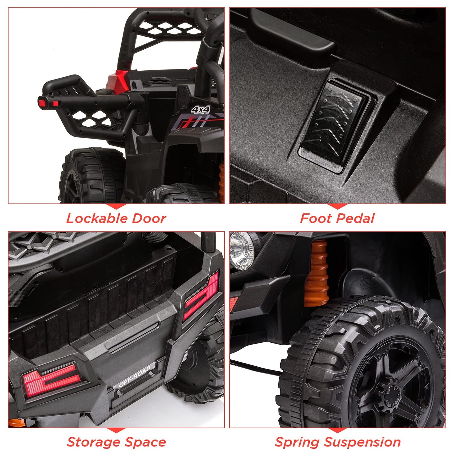 RCtown® 12V Ride On Tractor w/Parent Remote Control Red